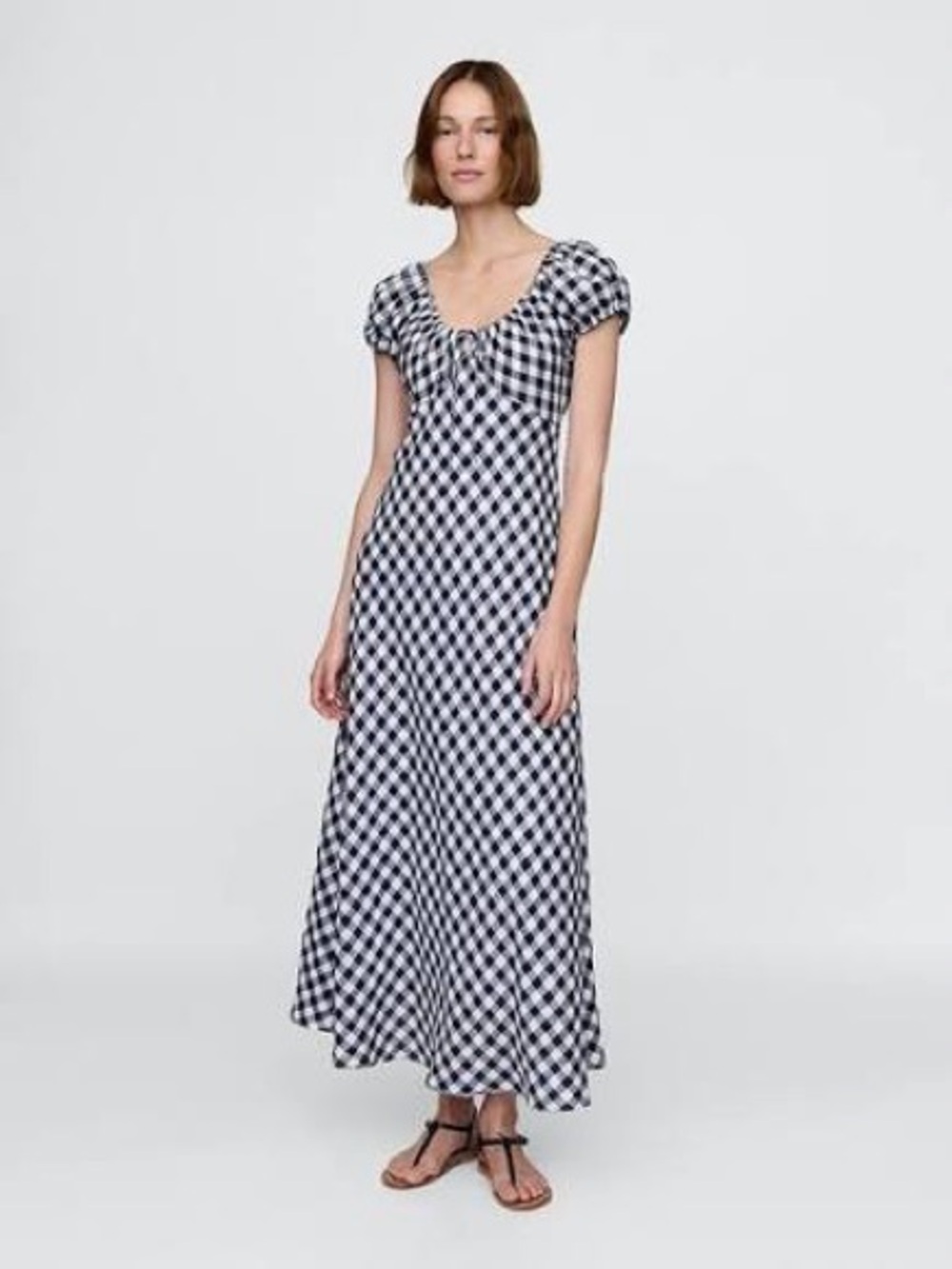 Gap x Doen Navy & White Gingham Dress S